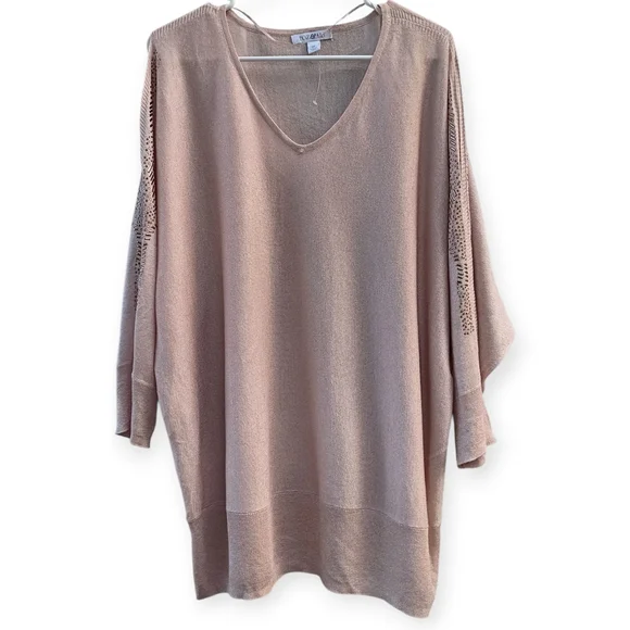 Roz & Ali Light Pink Knit Sweater - Picture 1 of 6